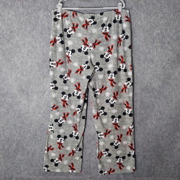 Disney Women Pajama Pants‎ Plus 1X Holiday Mickey Mouse Christmas Fleece Pull On - Picture 5 of 9